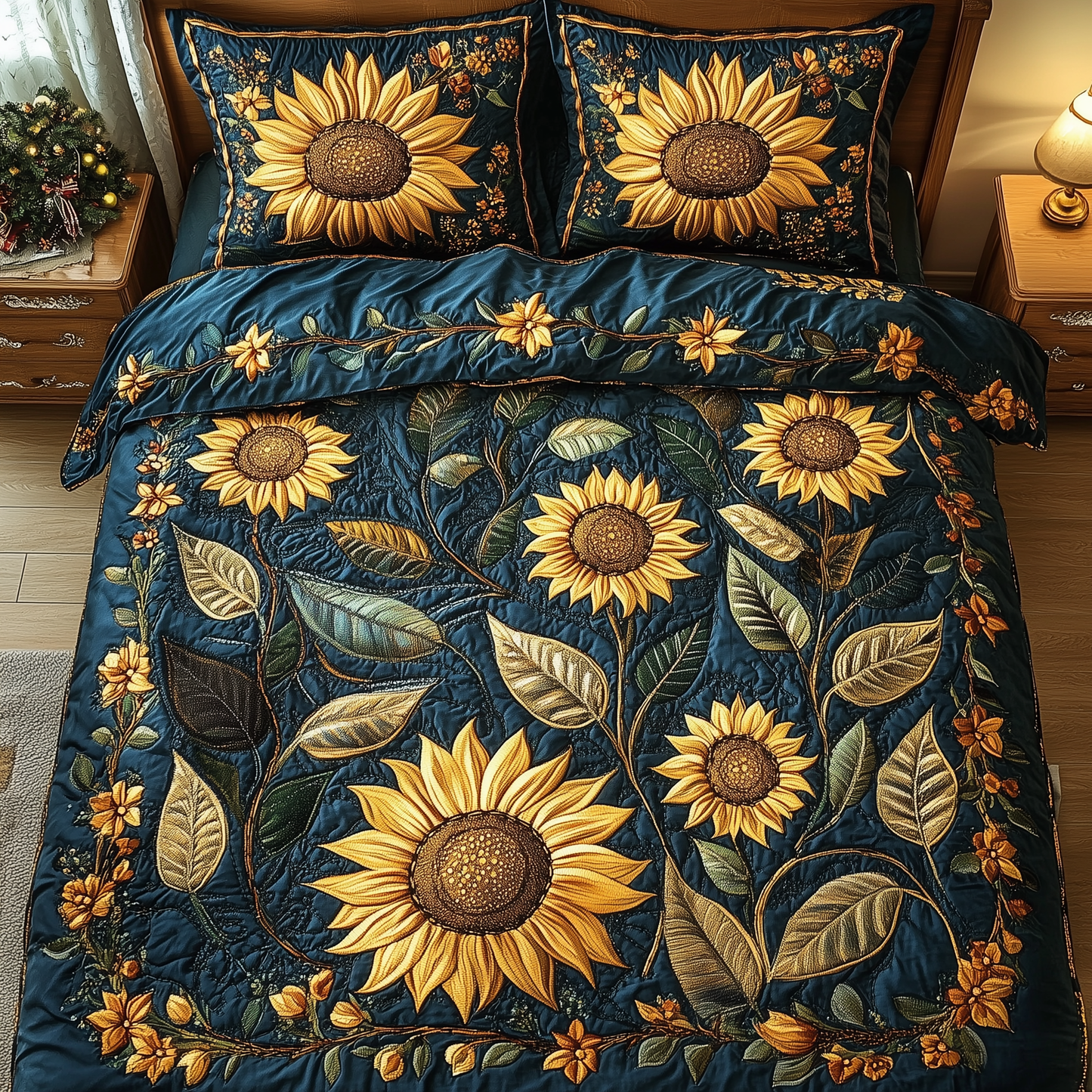 Vintage Sunflower 3-Piece Quilted Bedding Set GFTOTP1161