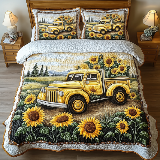 Vintage Sunflower 3-Piece Quilted Bedding Set GFTOTP1165