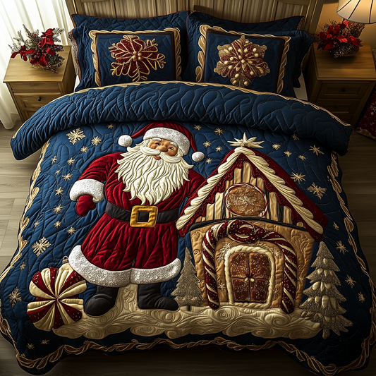 Santa Claus 3-Piece Quilted Bedding Set GFTOTP1205