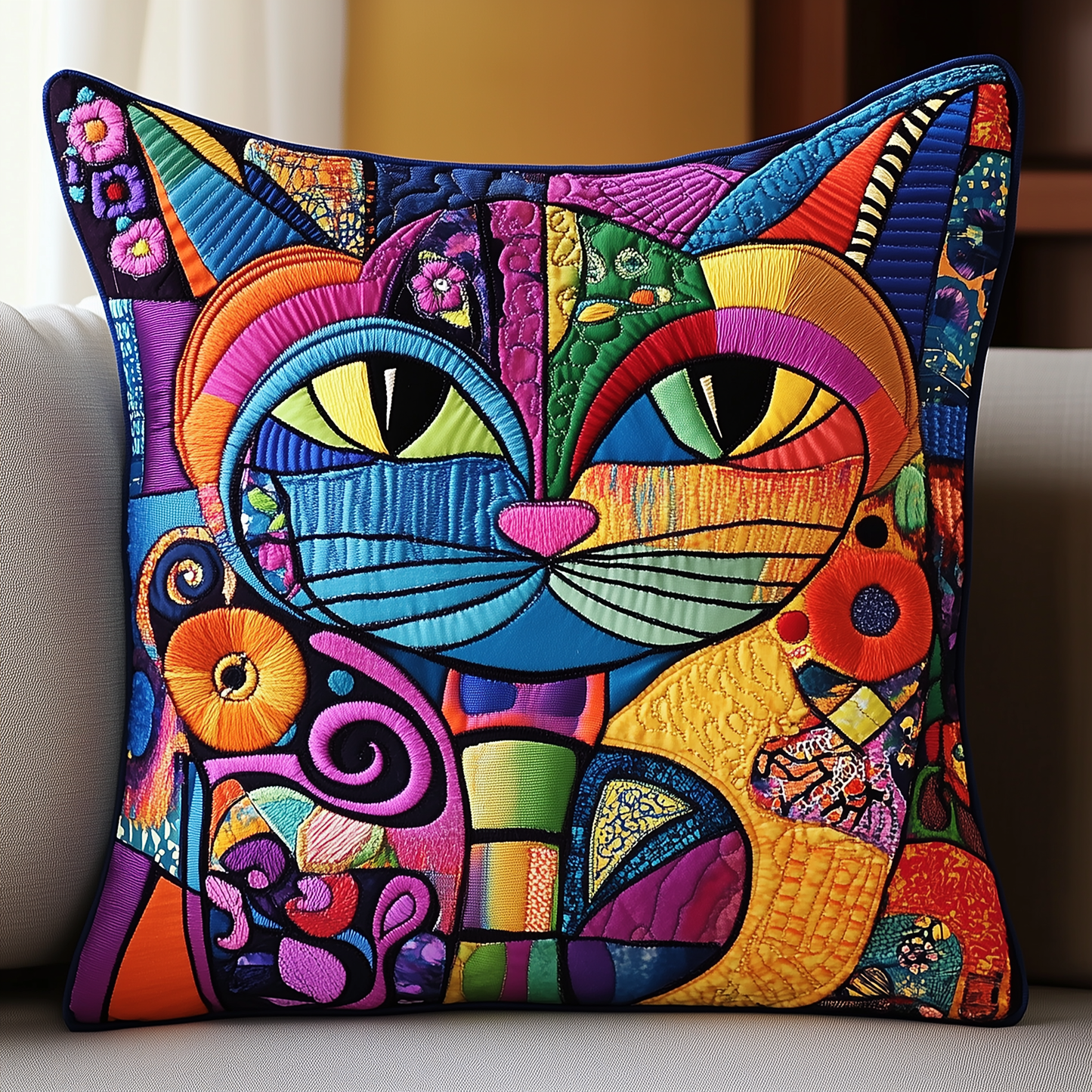 Cat Quilted Pillow Case GFTOTP122