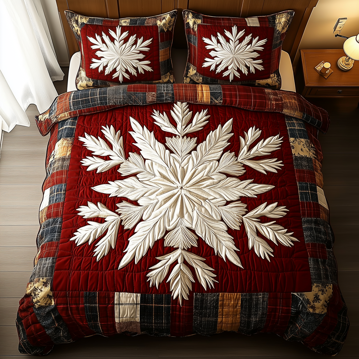 Snowflake 3-Piece Quilted Bedding Set GFTOTP1236