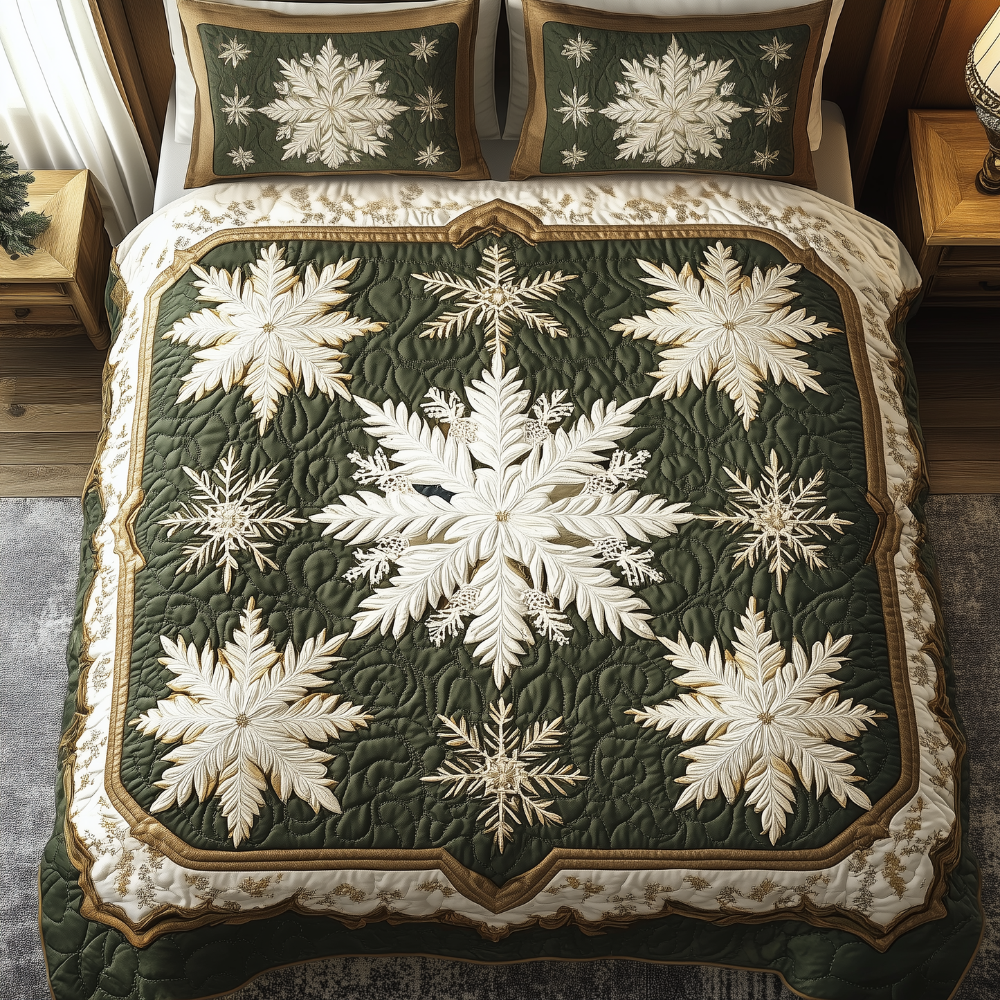 Snowflake 3-Piece Quilted Bedding Set GFTOTP1238