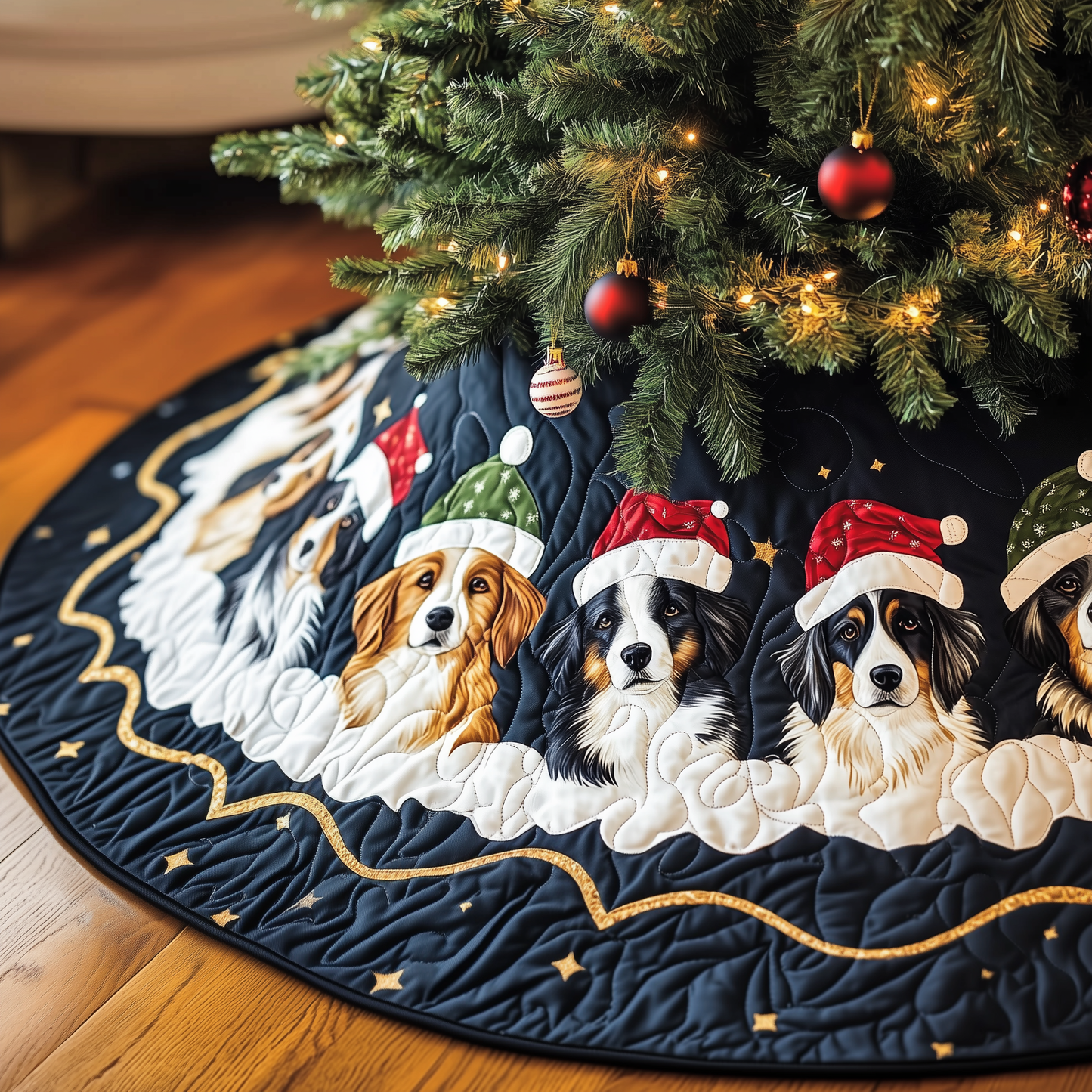 Christmas Australian Shepherd Quilted Tree Skirt GFTOTP1275