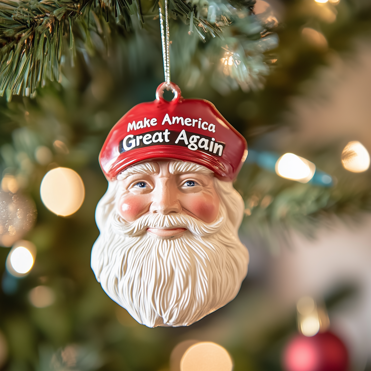 Santa Make America Great Again Mica Ornament GFTOTP1278