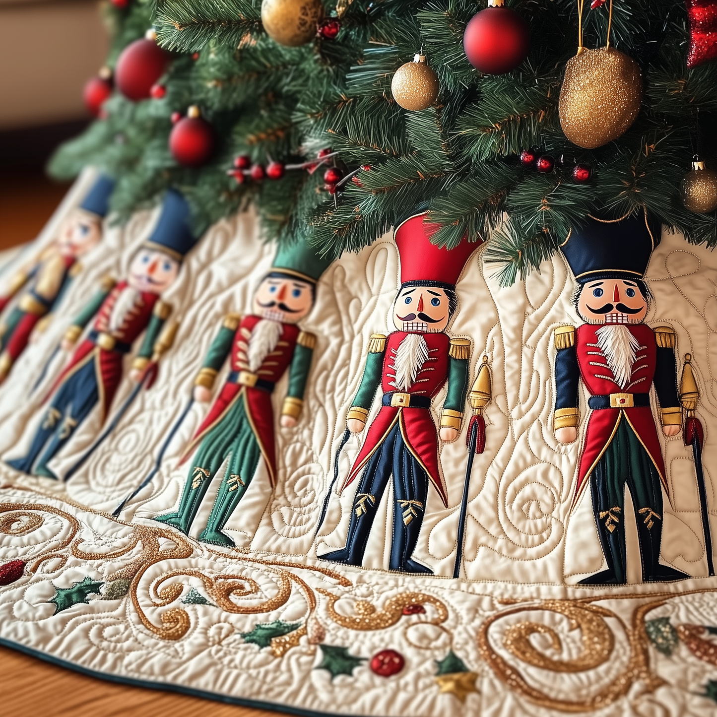 Christmas Nutcracker Quilted Tree Skirt GFTOTP147