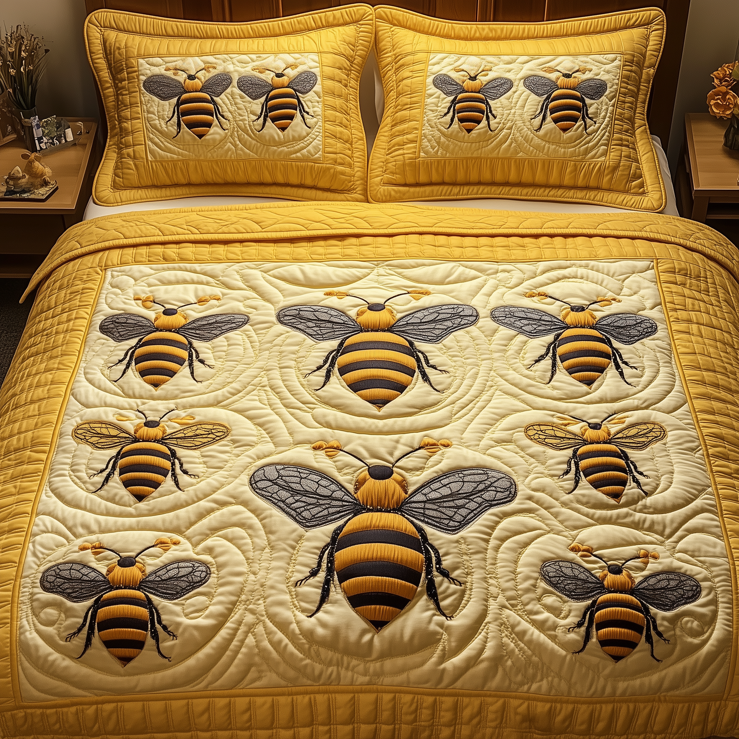 Bee 3-Piece Quilted Bedding Set GFTOTP1524