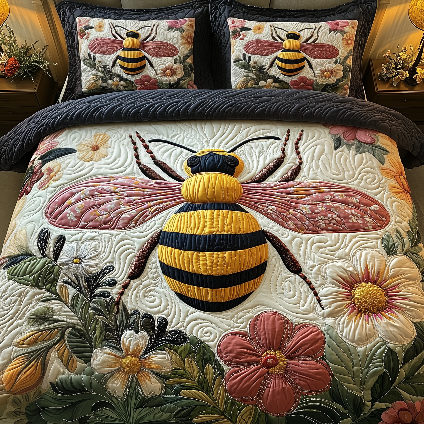 Bee 3-Piece Quilted Bedding Set GFTOTP1527