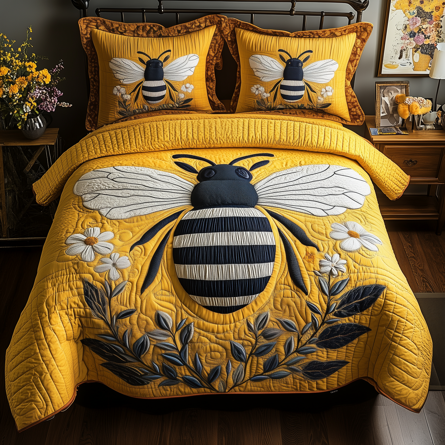 Bee 3-Piece Quilted Bedding Set GFTOTP1529