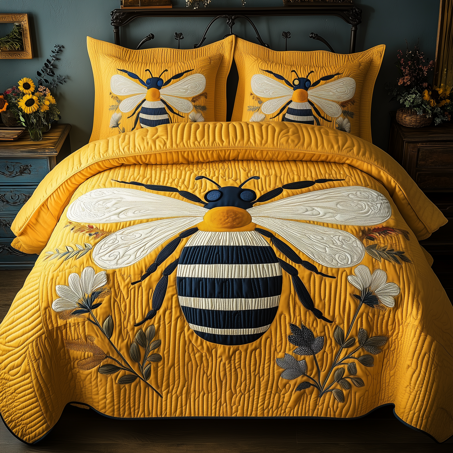 Bee 3-Piece Quilted Bedding Set GFTOTP1530