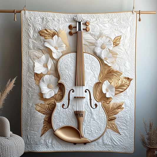 Elegant Violin Quilted Blanket GFTOTP1573