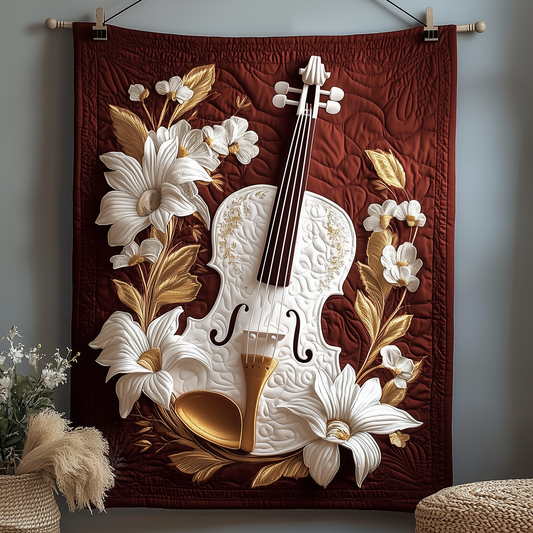 Elegant Violin Quilted Blanket GFTOTP1575