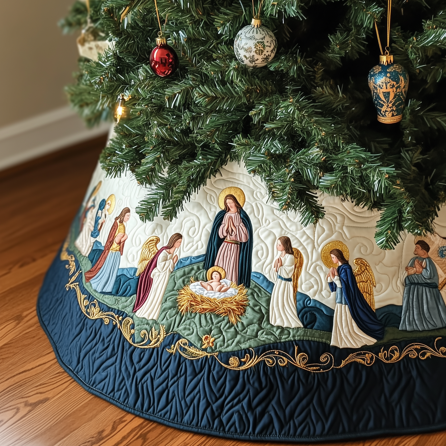 Nativity Scene Quilted Tree Skirt GFTOTP187