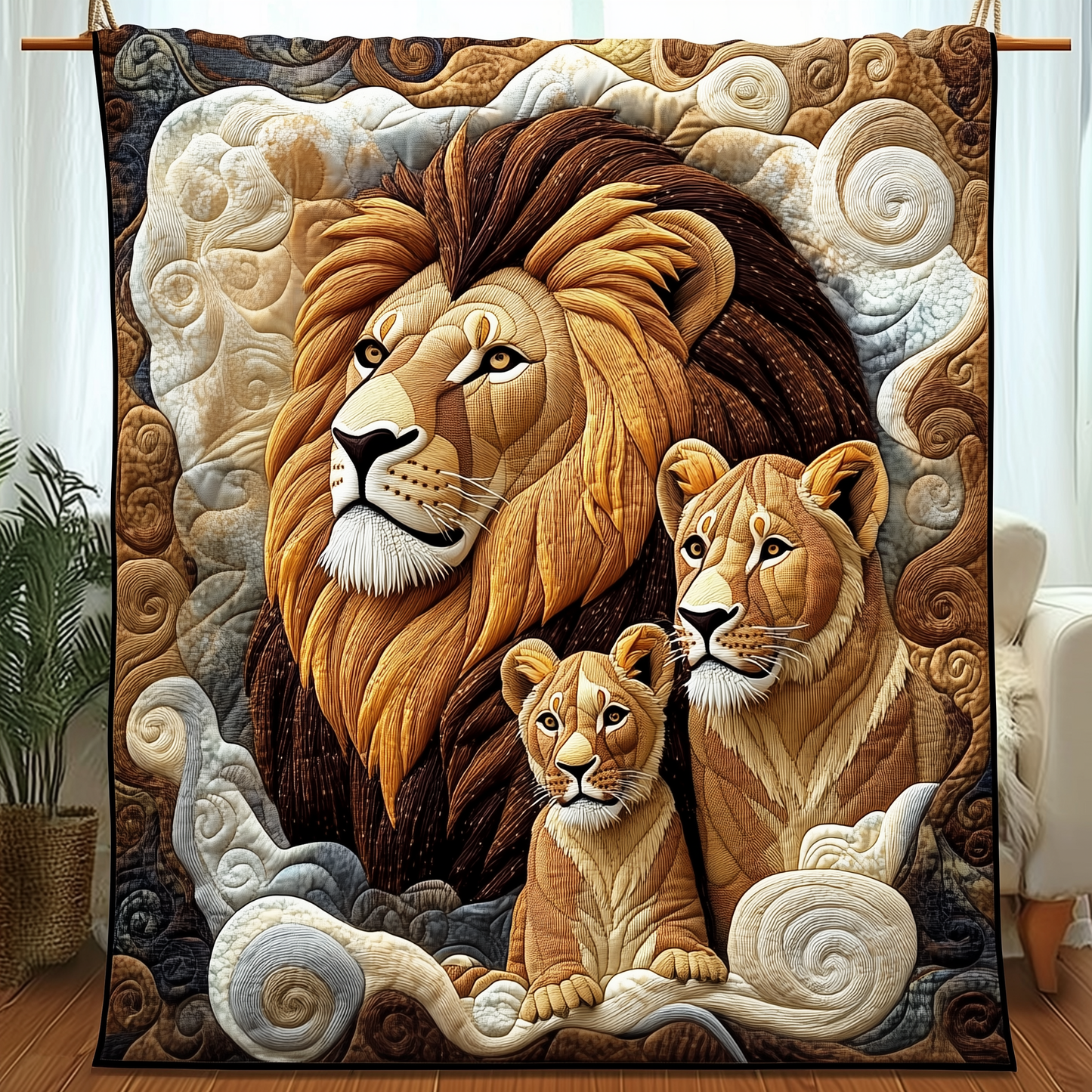 Lion Family Quilted Blanket GFTOTP195