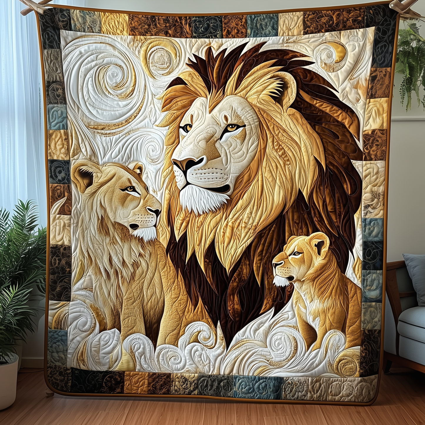 Lion Family Quilted Blanket GFTOTP196