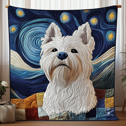 Starry Night Westie Quilted Blanket GFTOTP227