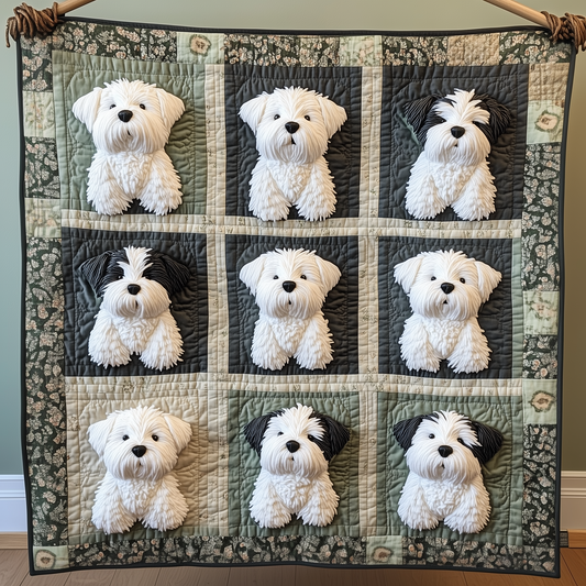 Pluffy Westie Quilted Blanket GFTOTP236