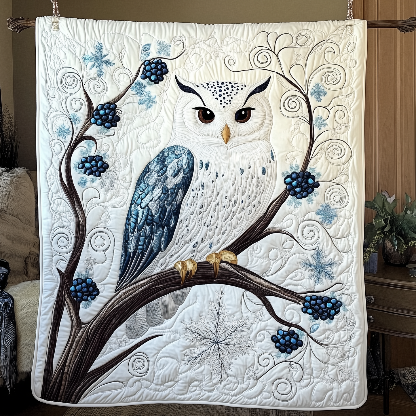 Snowy Owl Quilted Blanket GFTOTP245