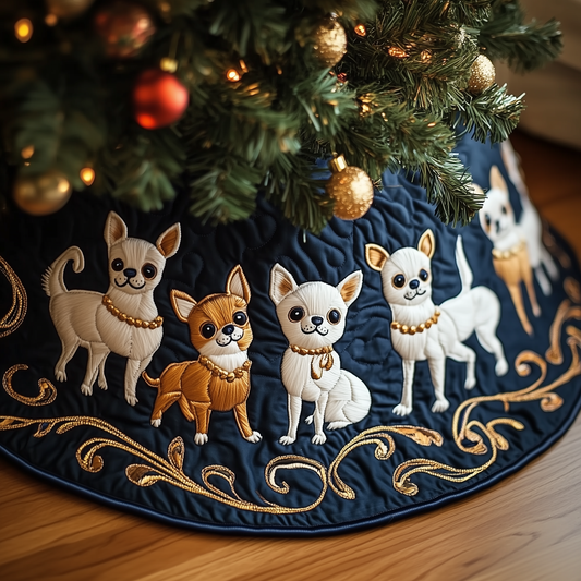 Joyful Christmas Chihuahua Quilted Tree Skirt GFTOTP255