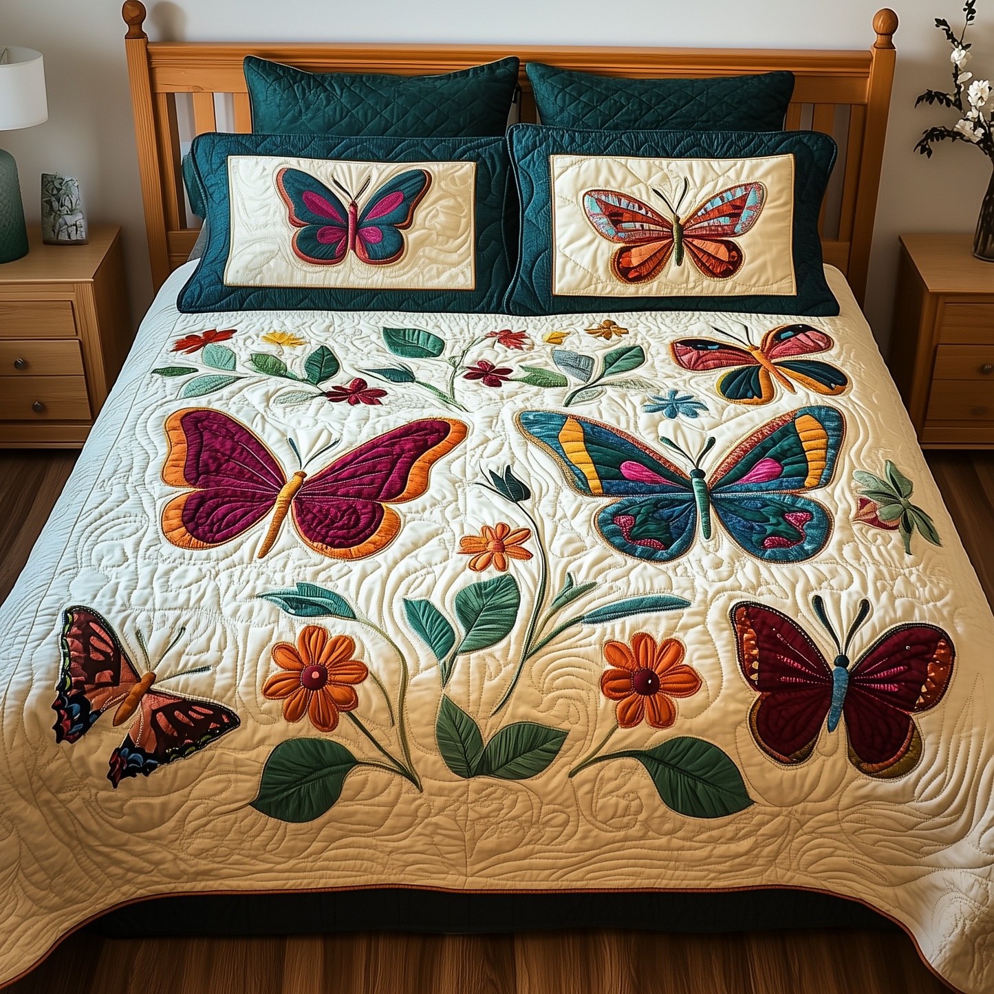 Butterfly 3-Piece Quilted Bedding Set GFTOTP269