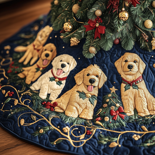 Christmas Golden Retriever Quilted Tree Skirt GFTOTP302