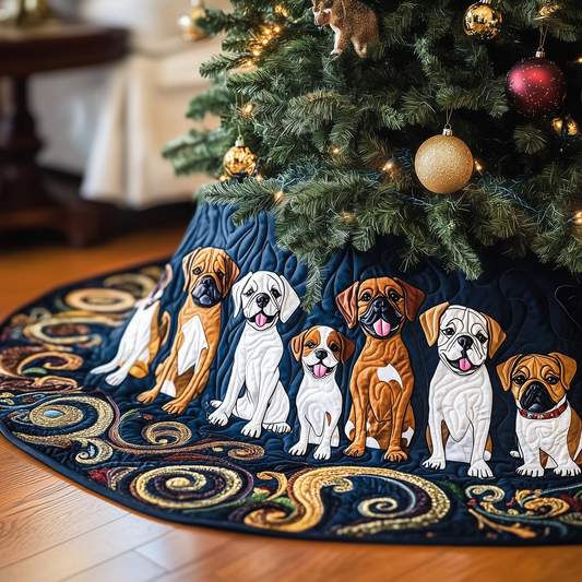 Christmas Boxer Quilted Tree Skirt GFTOTP341