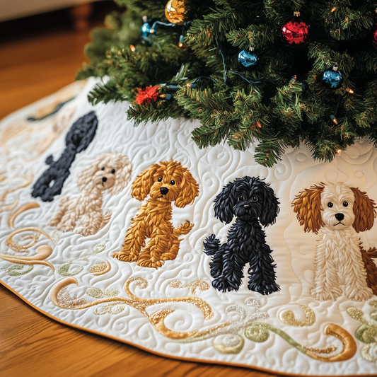 Adorable Poodle Quilted Tree Skirt GFTOTP374