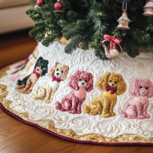 Adorable Poodle Quilted Tree Skirt GFTOTP376