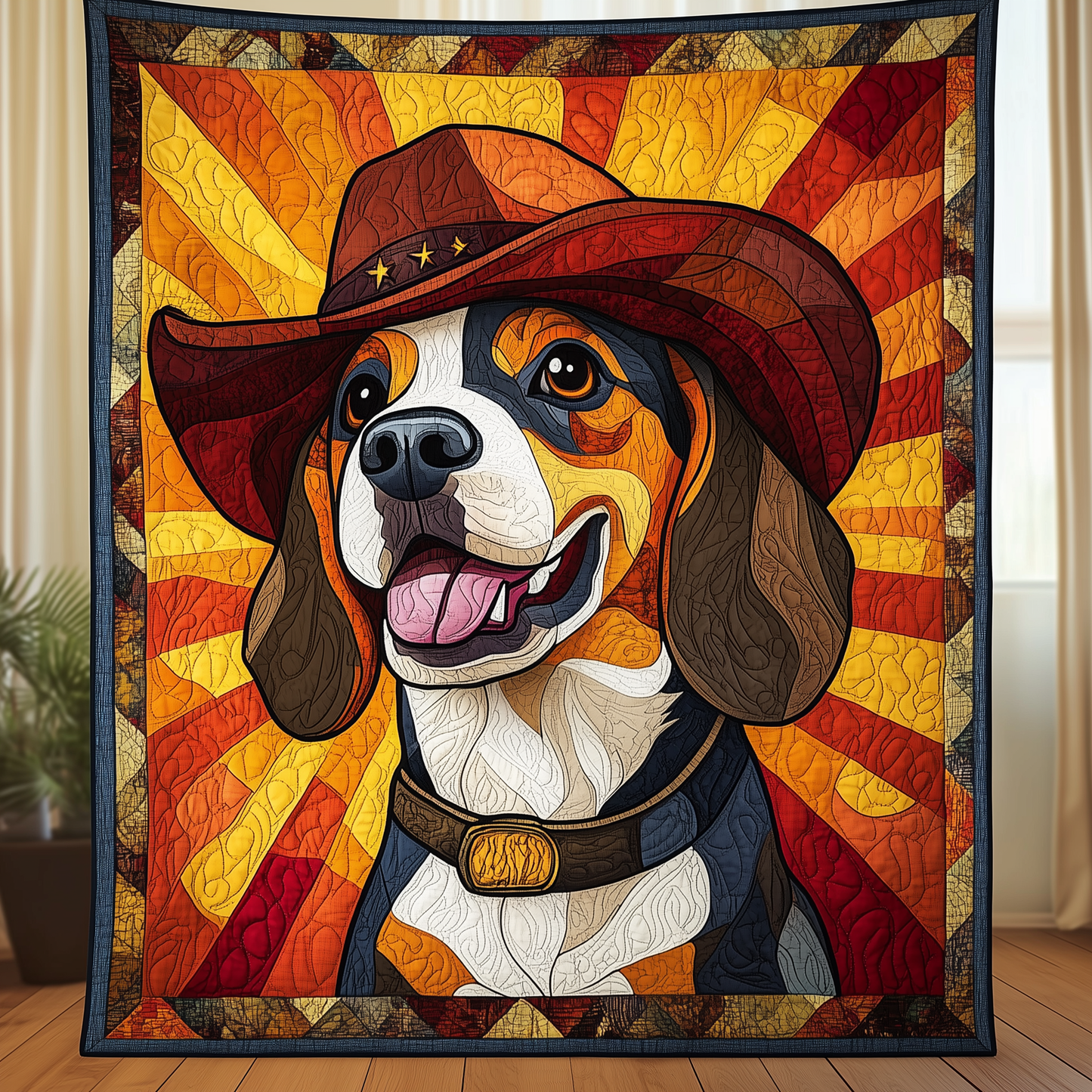 Cowboy Beagle Quilted Blanket GFTOTP402