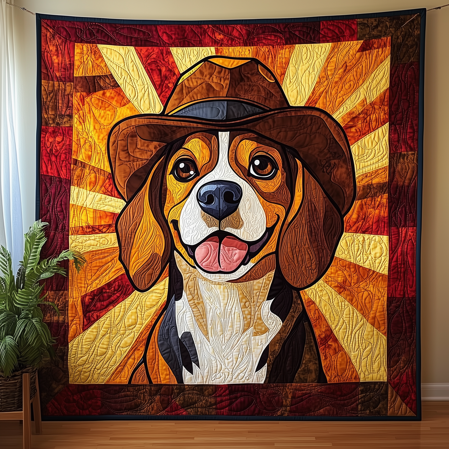 Cowboy Beagle Quilted Blanket GFTOTP403