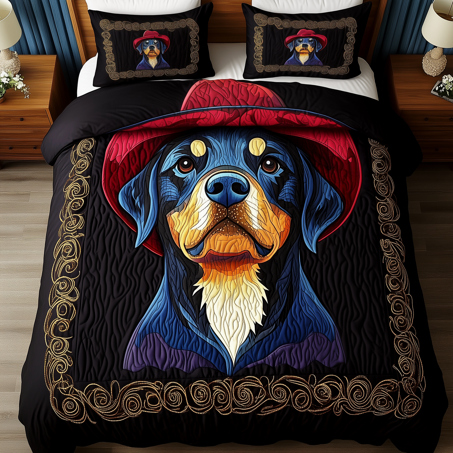 Rottweiler 3-Piece Quilted Bedding Set GFTOTP473