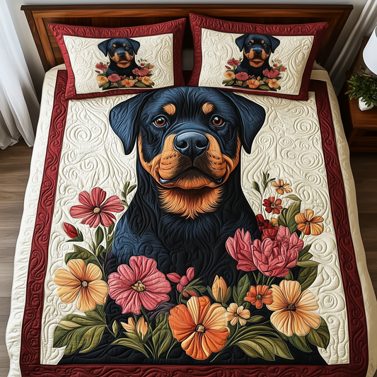 Rottweiler 3-Piece Quilted Bedding Set GFTOTP479