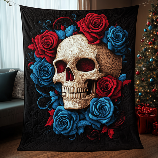 Floral Skull Quilted Blanket GFTOTP488