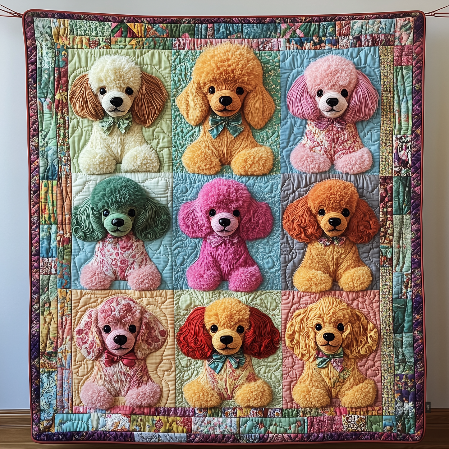 Whimsical Poodle Quilted Blanket GFTOTP590