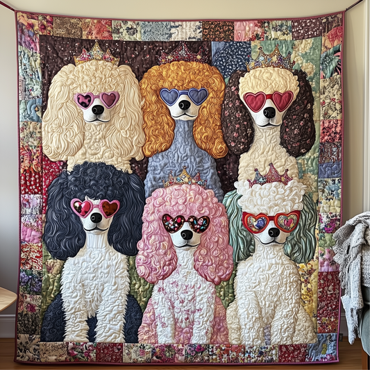 Whimsical Poodle Quilted Blanket GFTOTP593