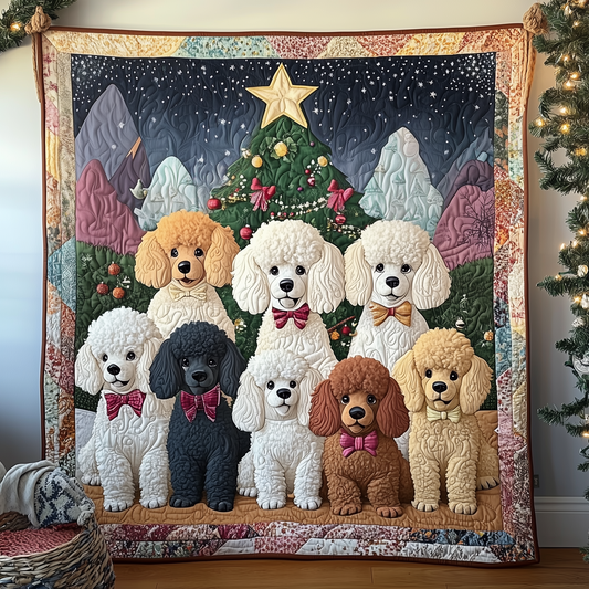 Christmas Poodle Quilted Blanket GFTOTP607