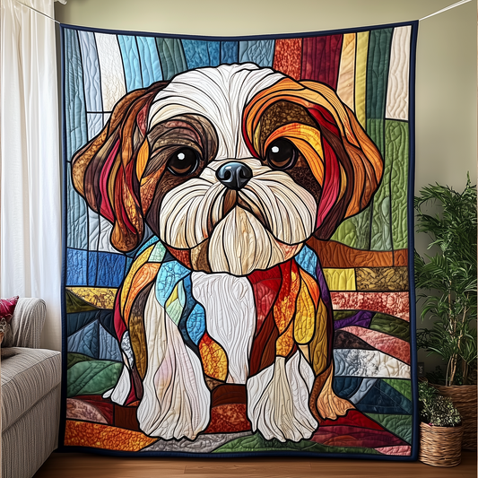 Adorable Shih Tzu Quilted Blanket GFTOTP623