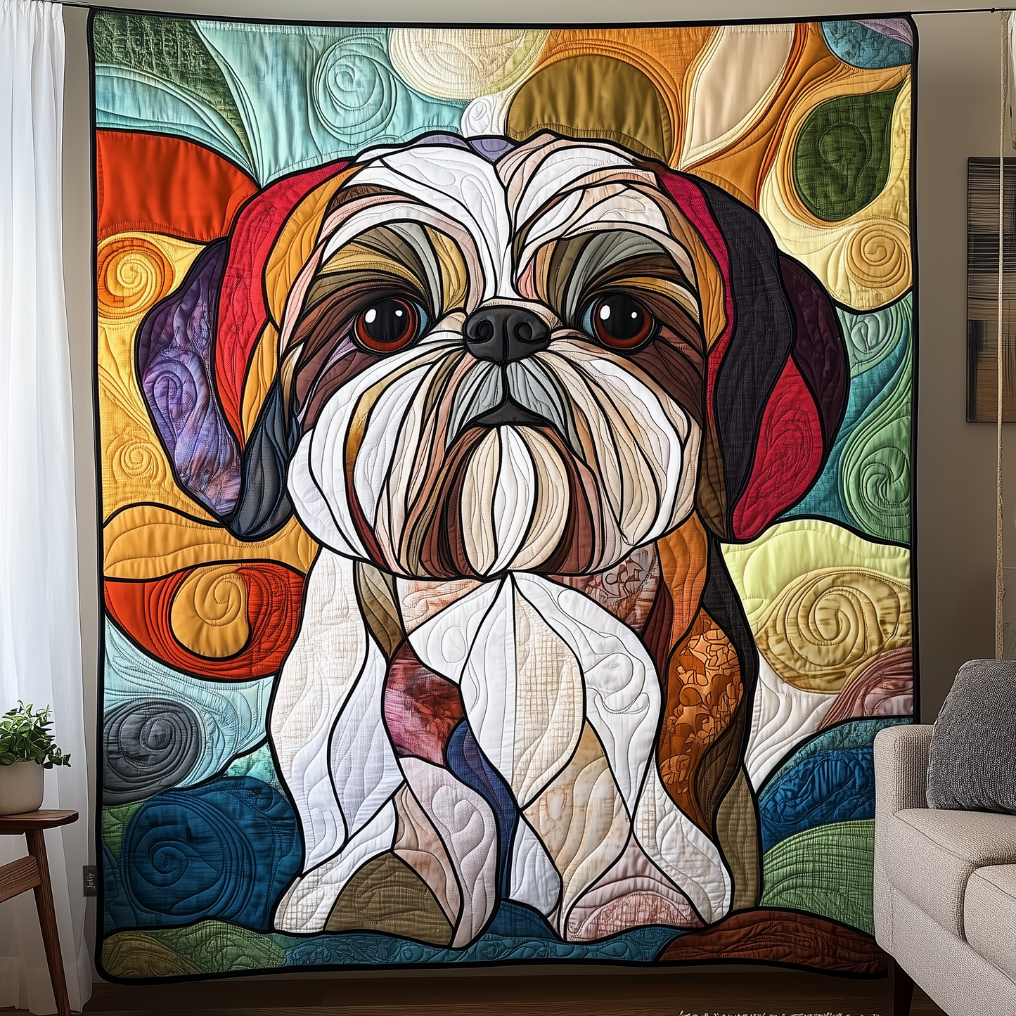 Adorable Shih Tzu Quilted Blanket GFTOTP624