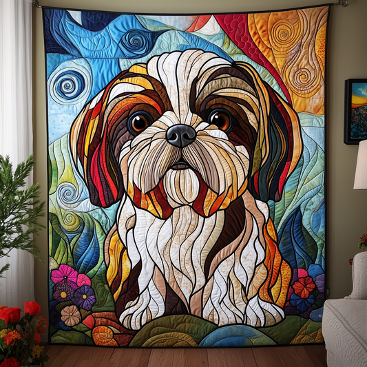 Adorable Shih Tzu Quilted Blanket GFTOTP625