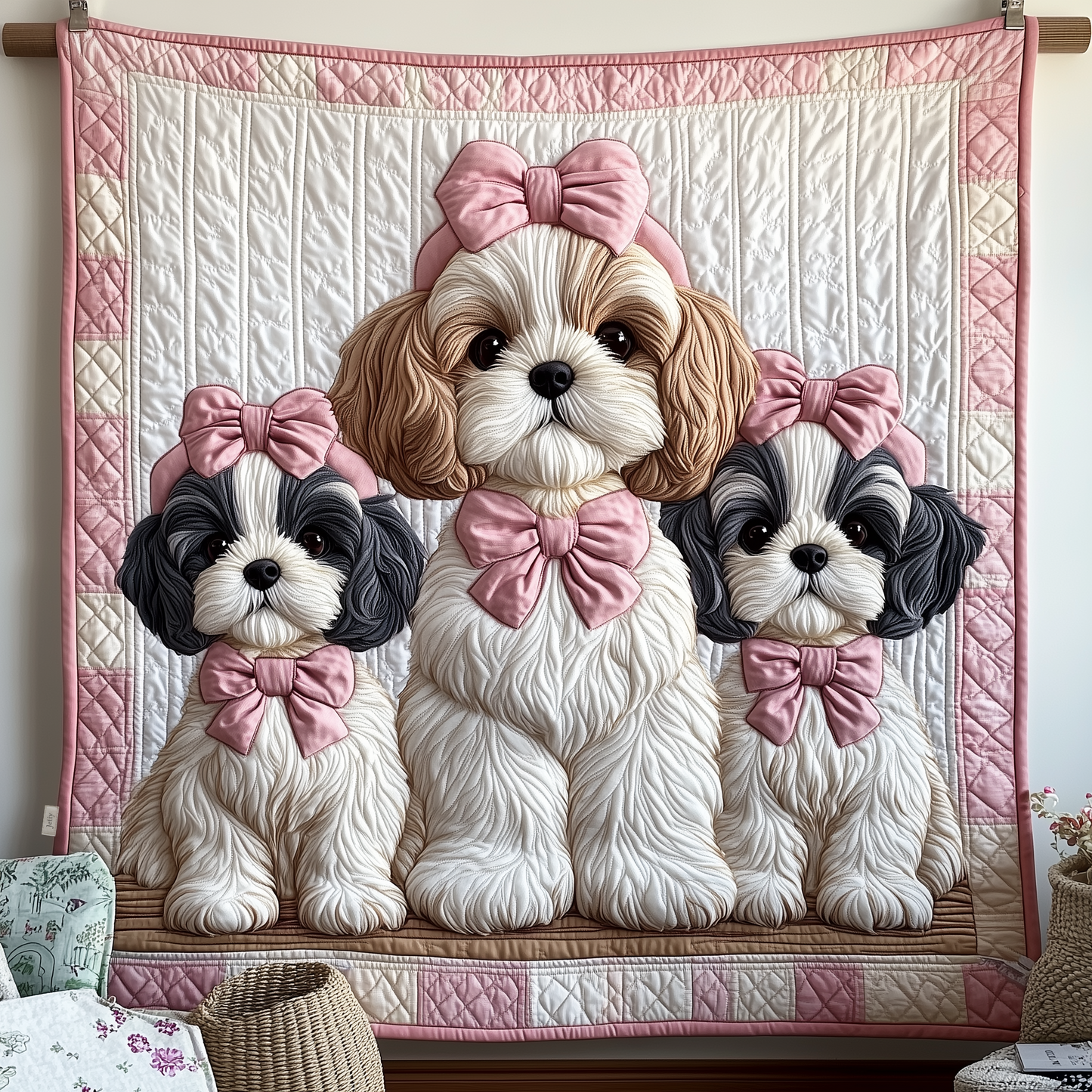 Adorable Shih Tzu Quilted Blanket GFTOTP628