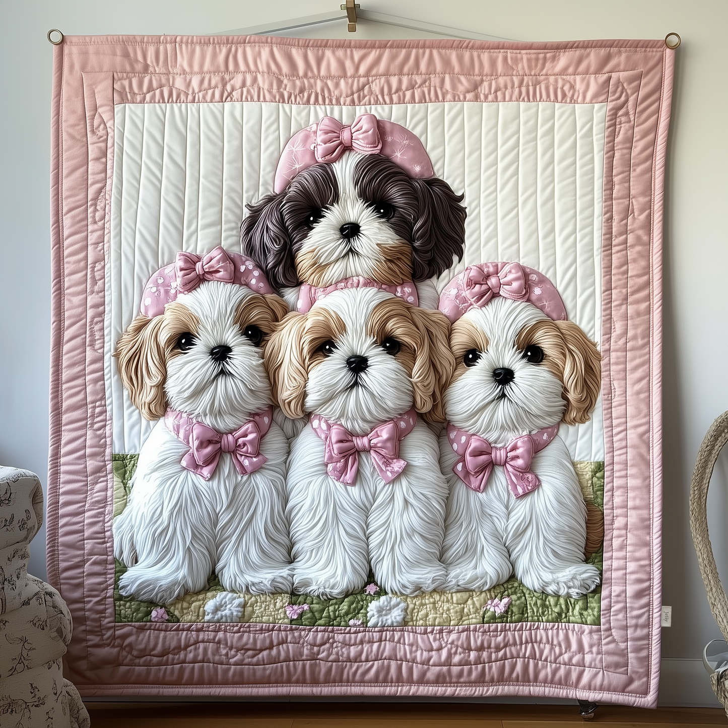 Adorable Shih Tzu Quilted Blanket GFTOTP629