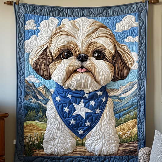 Adorable Shih Tzu Quilted Blanket GFTOTP633