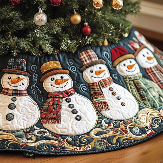 Vintage Christmas Snowman Quilted Tree Skirt GFTOTP653