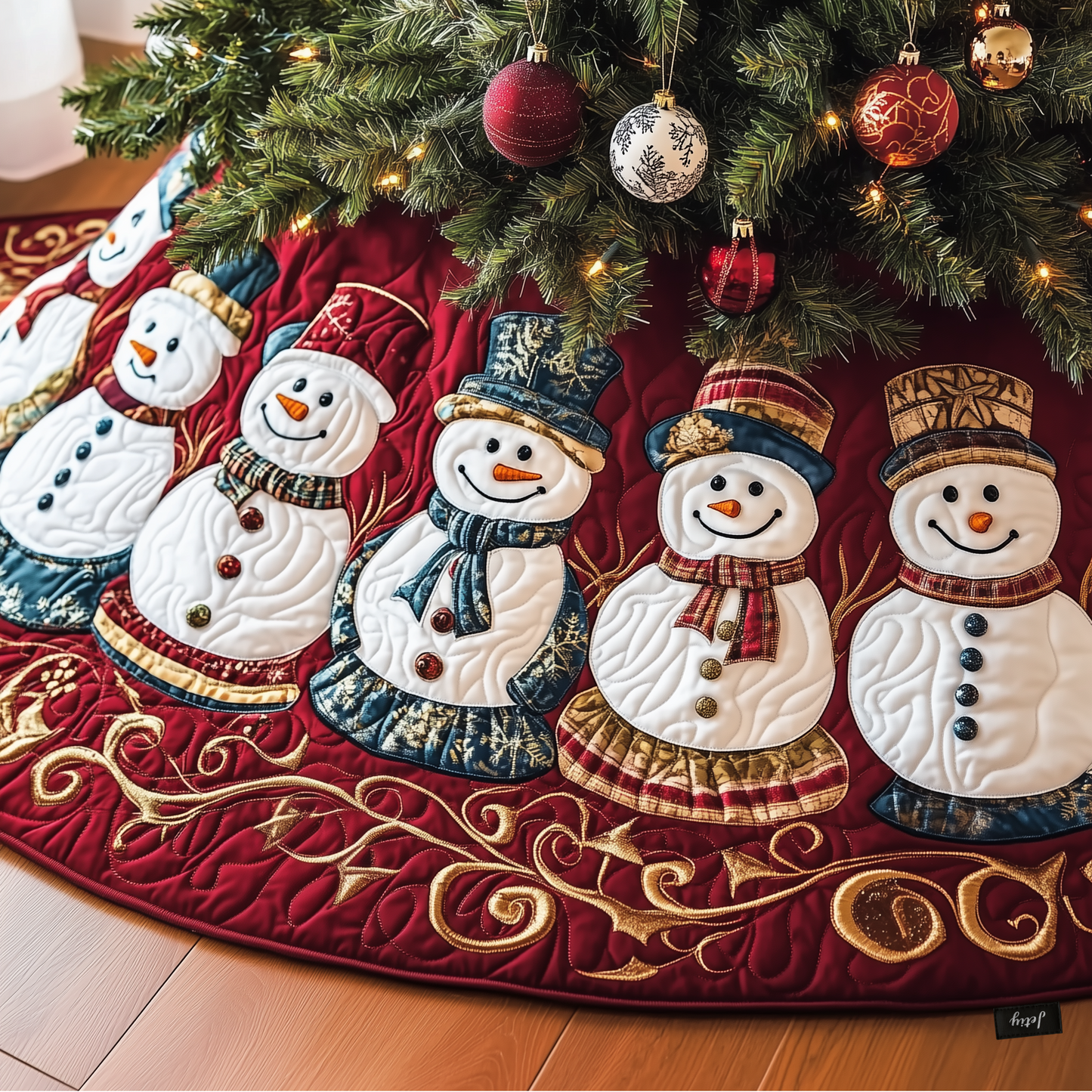 Festive Snowman Quilted Tree Skirt GFTOTP665