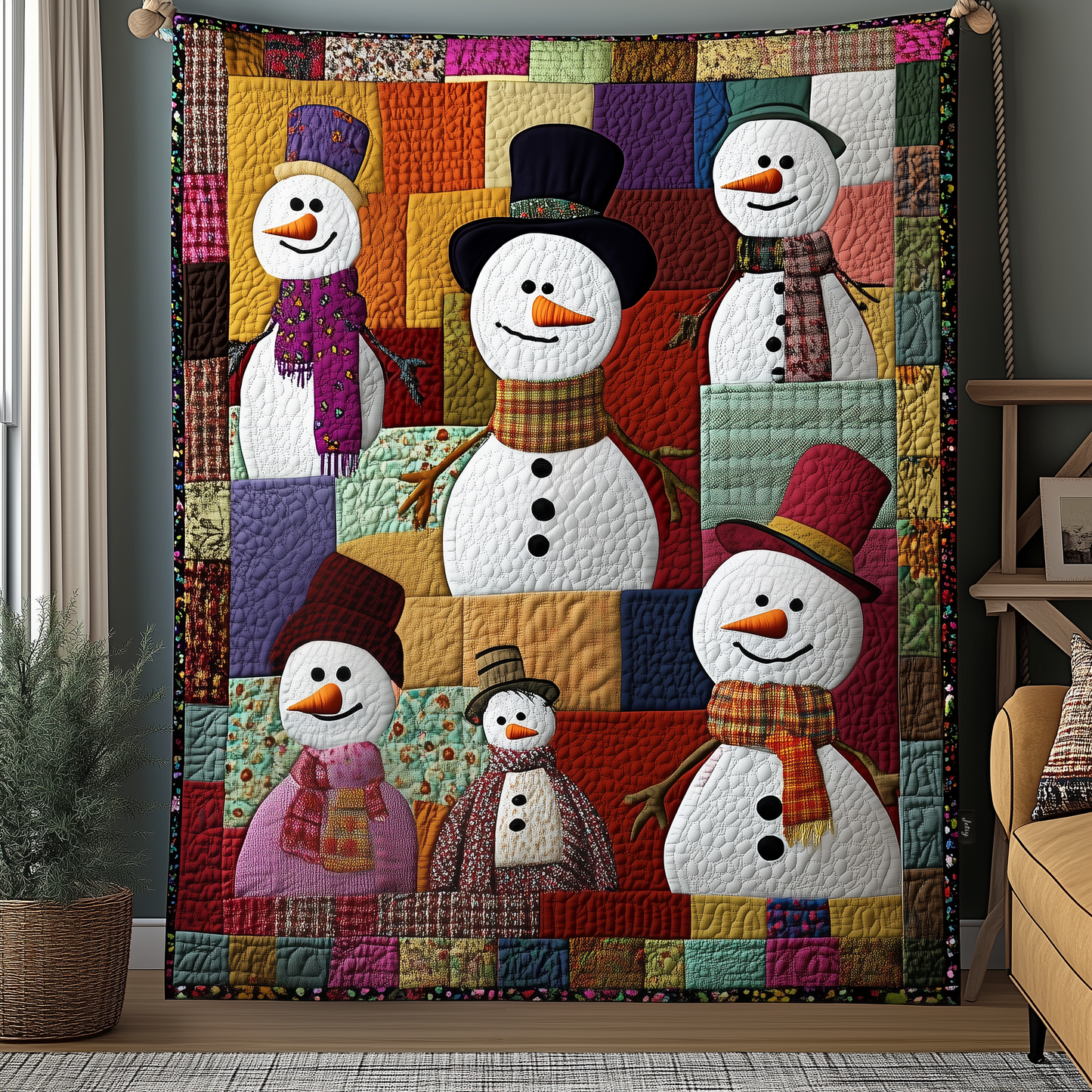 Whimsical Snowman Quilted Blanket GFTOTP674