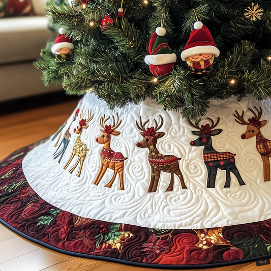 Christmas Reindeer Quilted Tree Skirt GFTOTP683