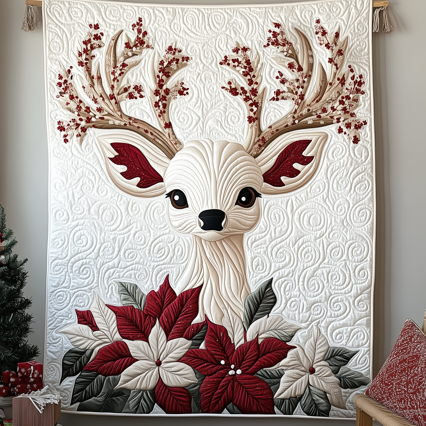 Christmas Reindeer Quilted Blanket GFTOTP697