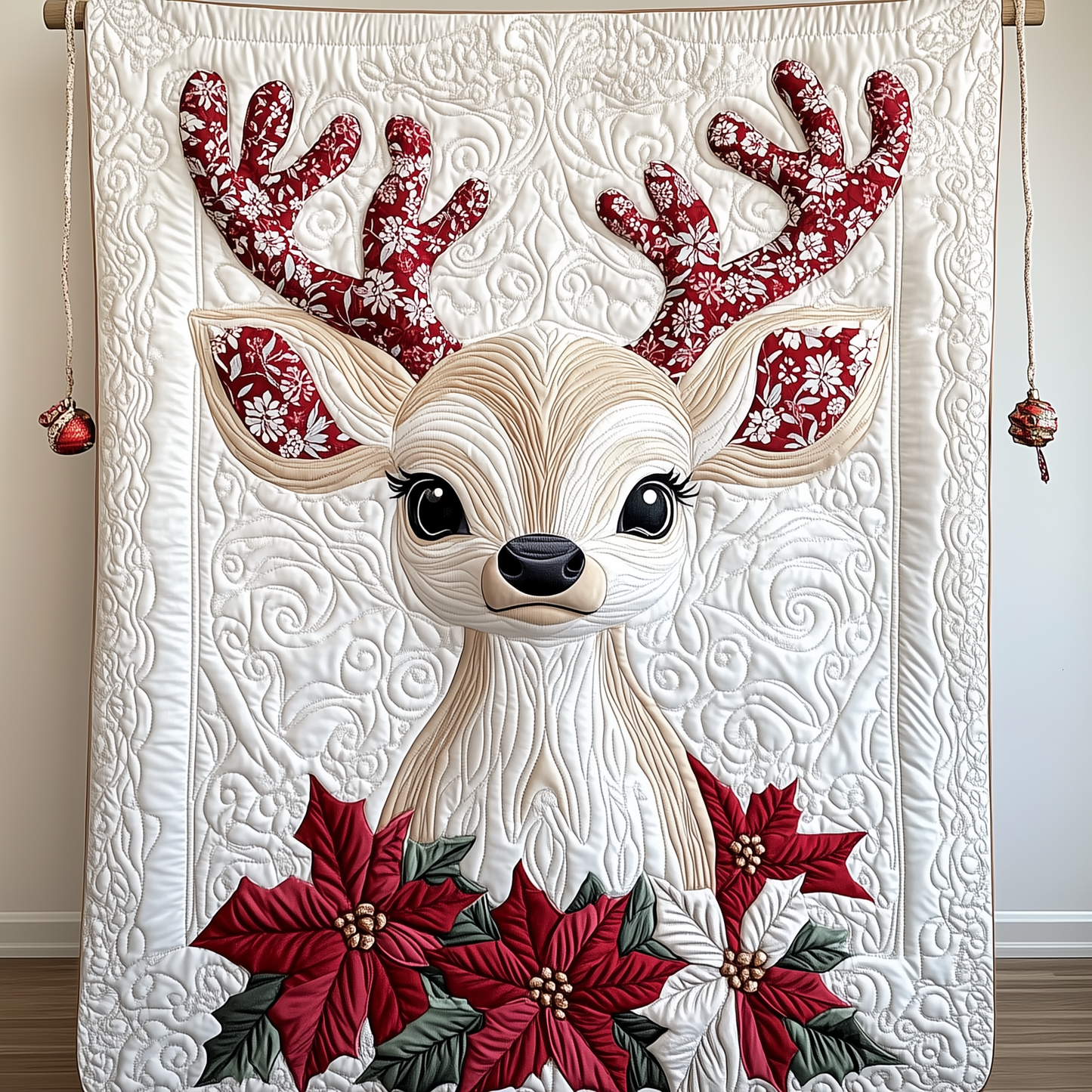 Christmas Reindeer Quilted Blanket GFTOTP699