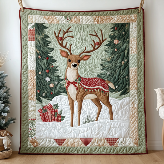 Christmas Reindeer Quilted Blanket GFTOTP700