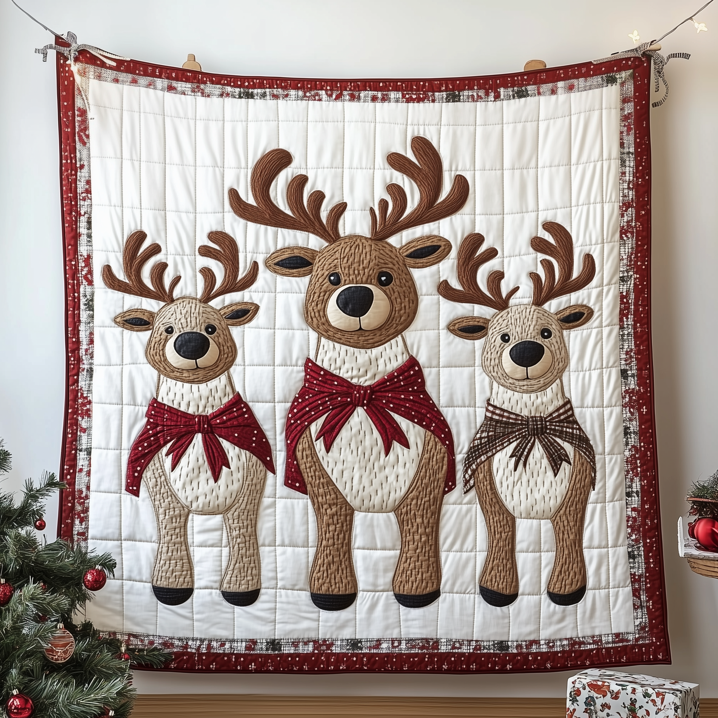 Christmas Reindeer Quilted Blanket GFTOTP703