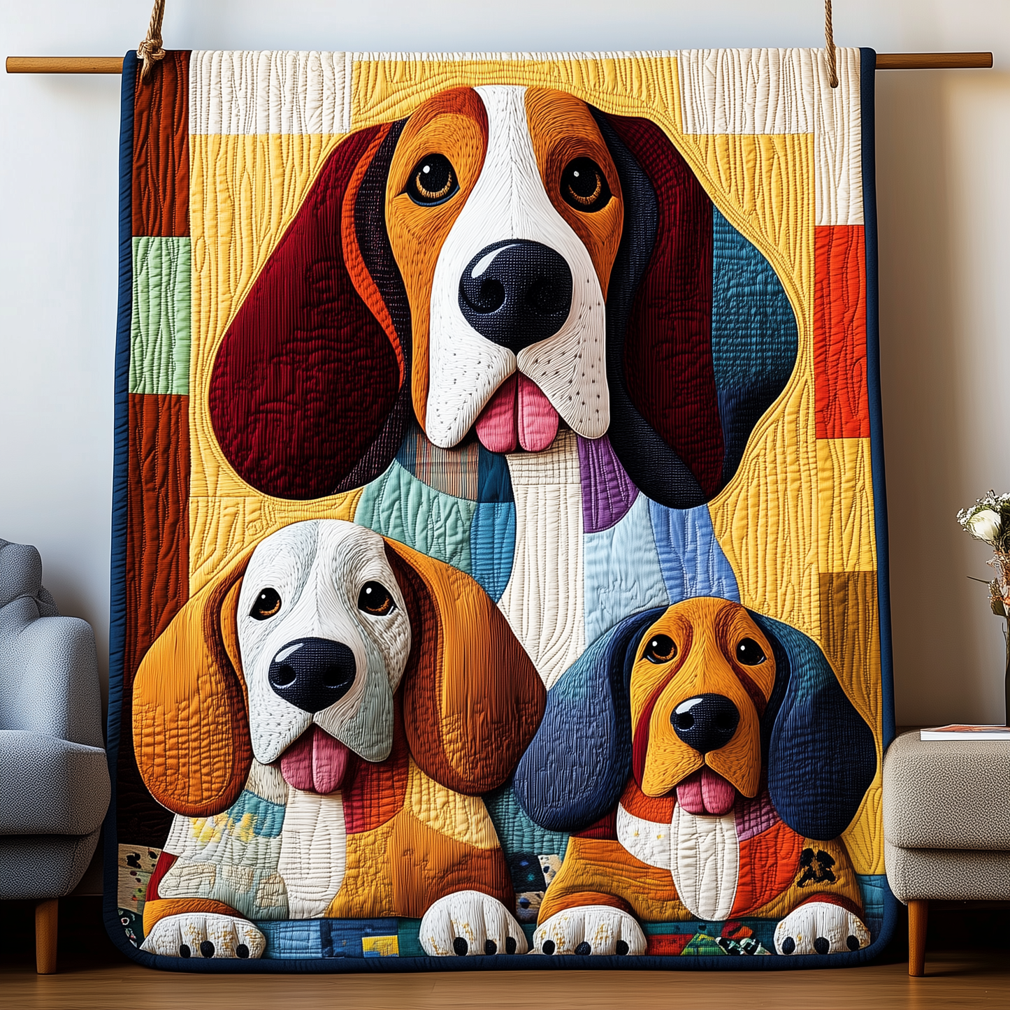 Basset Hound Quilted Blanket GFTOTP722